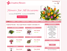 Tablet Screenshot of creativeflowers.ie